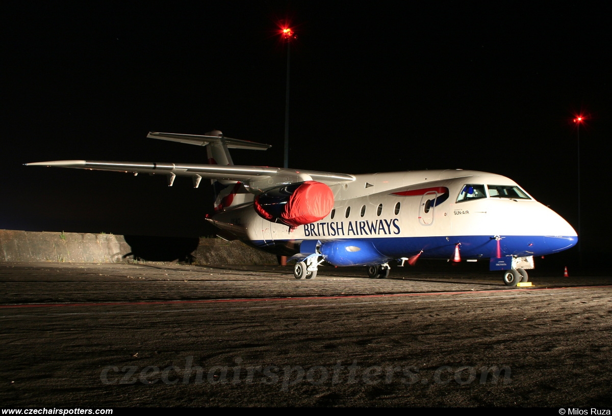 British Airways  (BAW) * Sun-Air of Scandinavia – Fairchild Dornier 328-300 328JET  OY-NCL
